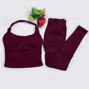 Yoga Set Seamless Backless Halter Top Leggings