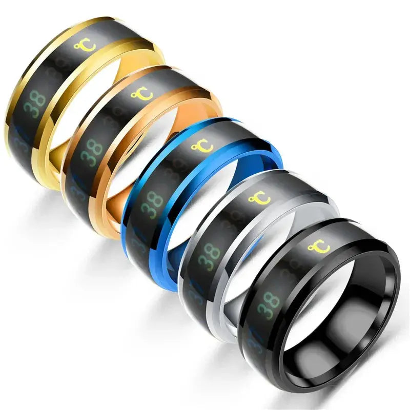 Smart Stainless Steel Mood Color Change Ring for Couples