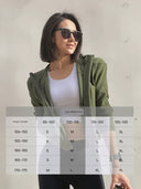 Yoyoplus Slim Looking Loose Long Sleeve Hooded Jacket for Women