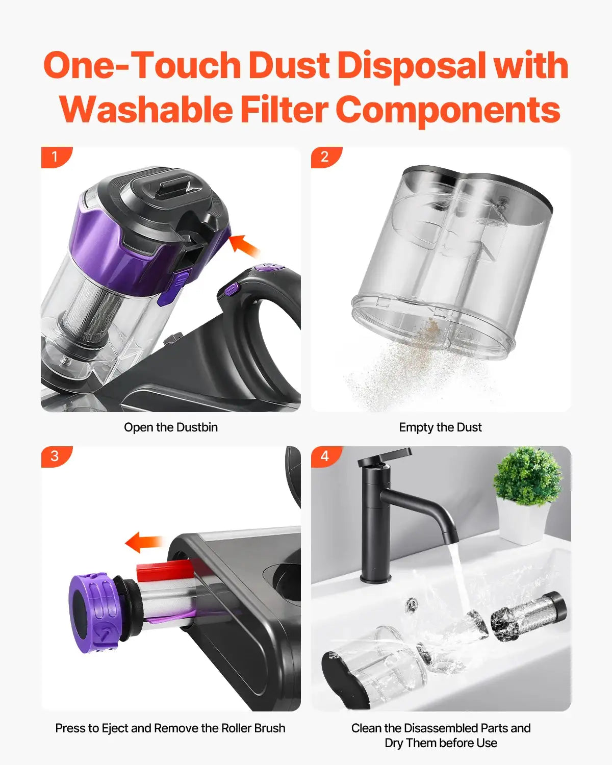 SucceBuy Mattress Vacuum Cleaner w/ Powerful Suction Dual Dust — product view 5