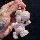 Rose Gold Iced Cartoon Pendant
