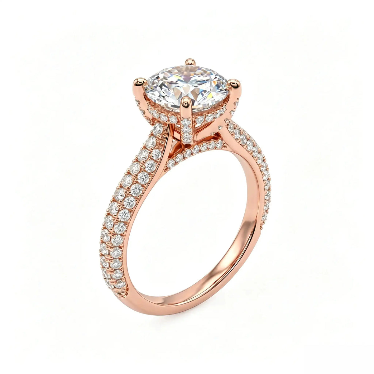 2 Carat Round Cut Moissanite Ring, 925 Sterling Silver, D Color VVS1, Engagement Wedding Band, Jewelry Gift, With Certificate