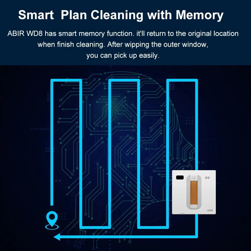 ABIR WD8 Window Vacuum Robot Cleaner Dual Ultrasonic Spray - OurLum.com