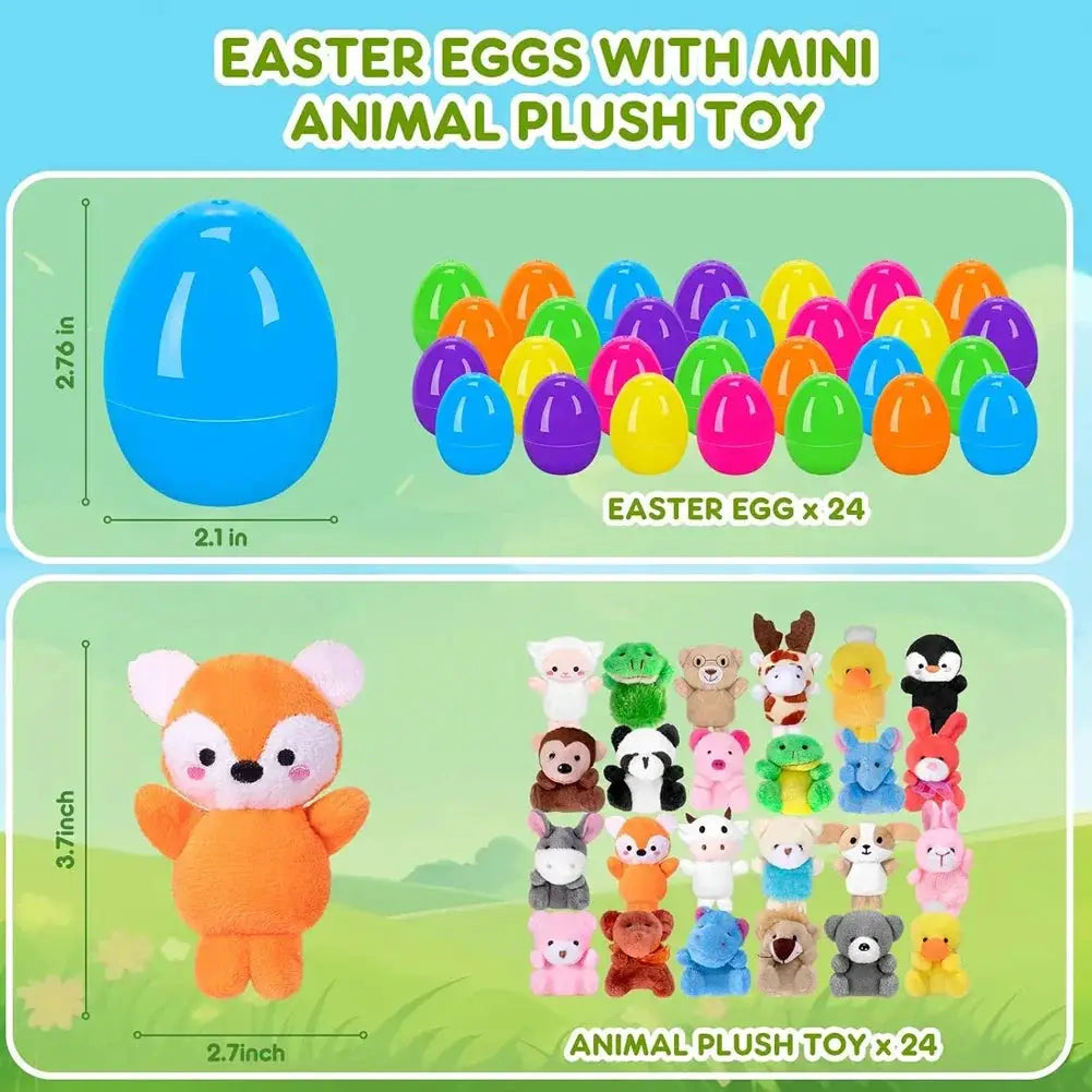 Easter Eggs 24 Prefilled Mini Plush Animal Toys For Kids