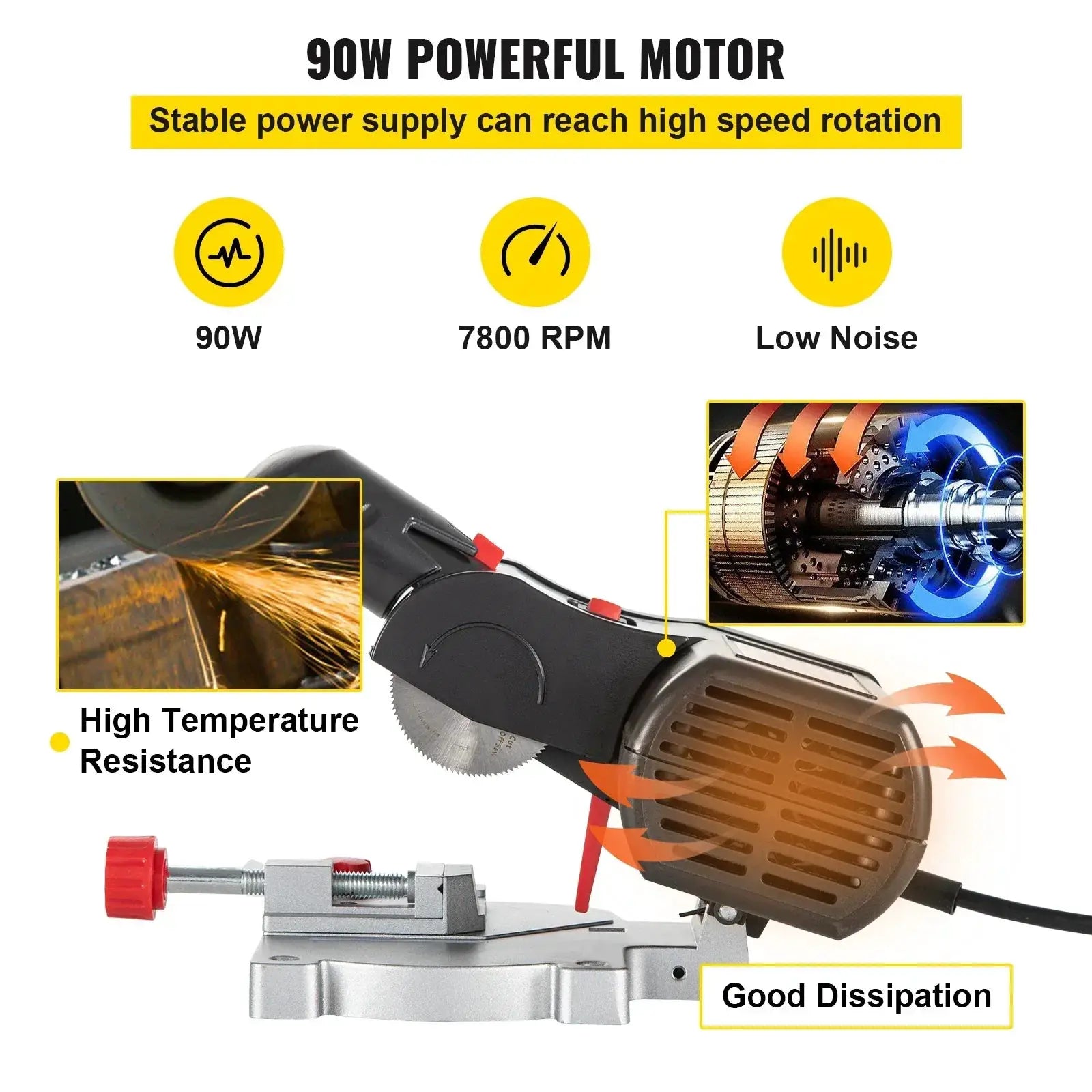 VEVOR Mini Miter Cut-Off Chop Saw 0-45 Degree Benchtop Tool