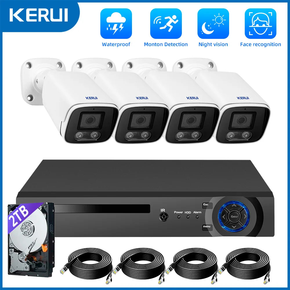 KERUI POE NVR Kit HD Waterproof Surveillance Camera System — product view 1