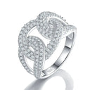 Geometric Moissanite Silver Ring
