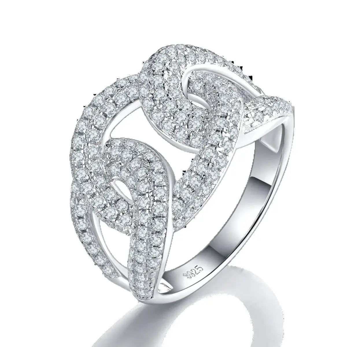 Geometric Moissanite Silver Ring — product image 8