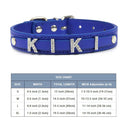 Leather Personalized Pet Collar with Rhinestone Letters for Dogs