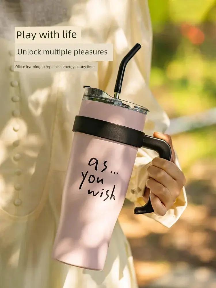 Modern Housewife Giant Straw Vacuum Cup 1300ml Steel