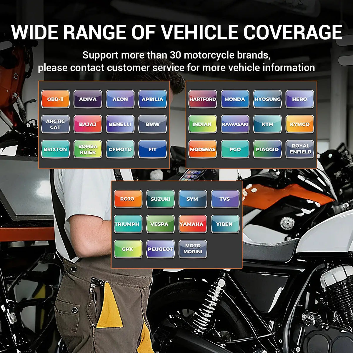 ANCEL MT200 Motorcycle Diagnostic Scanner Full System OBD2 Motorbike Code Reader For BMW Ducati Yamaha Suzuki KTM Free Update