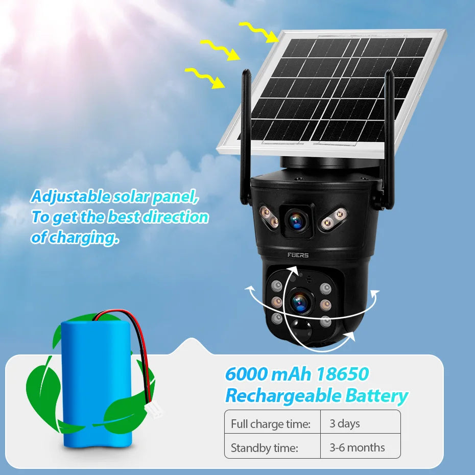 KERUI CCTV Camera Solar WIFI Wireless Solar Panel Powered Camera — product view 2
