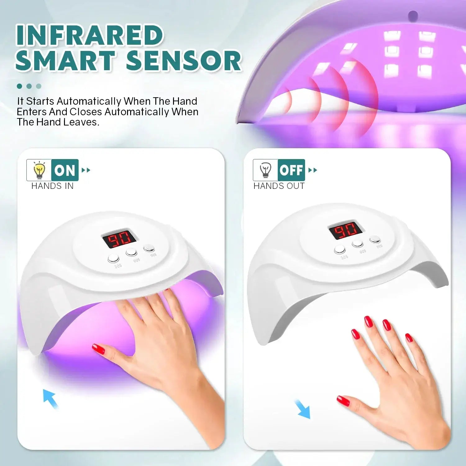 72W UV Nail Lamp With 24 LEDs Nail Dryer And Timer