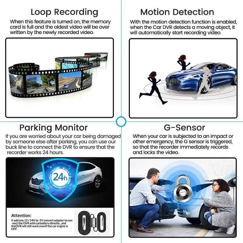 4.3 Inch 1080P Night Vision Camera Dual Lens DVR Rearview Mirror Dashcam Car Dvr Dash Camera Car Video Recorder Auto Bluck Box