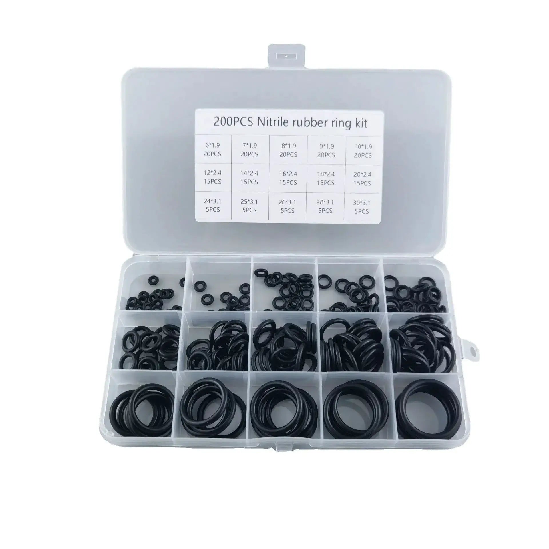 200 Pcs Rubber O Ring Boxed For Faucet Hose Connector Seal