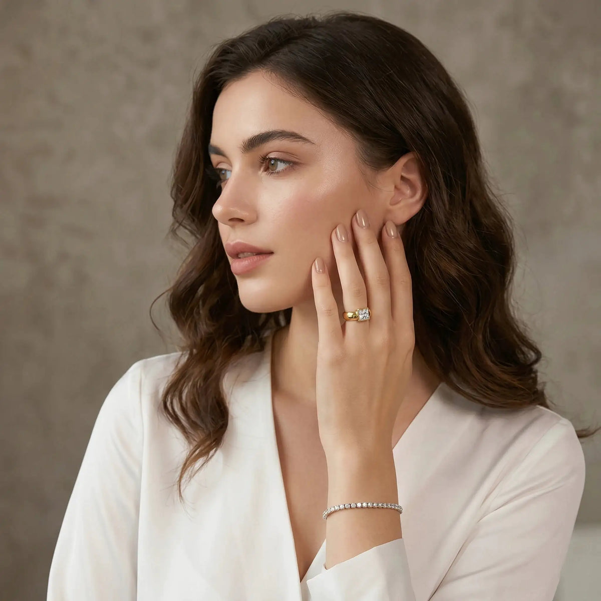 Princess Cut Silver Moissanite Ring — product image 4