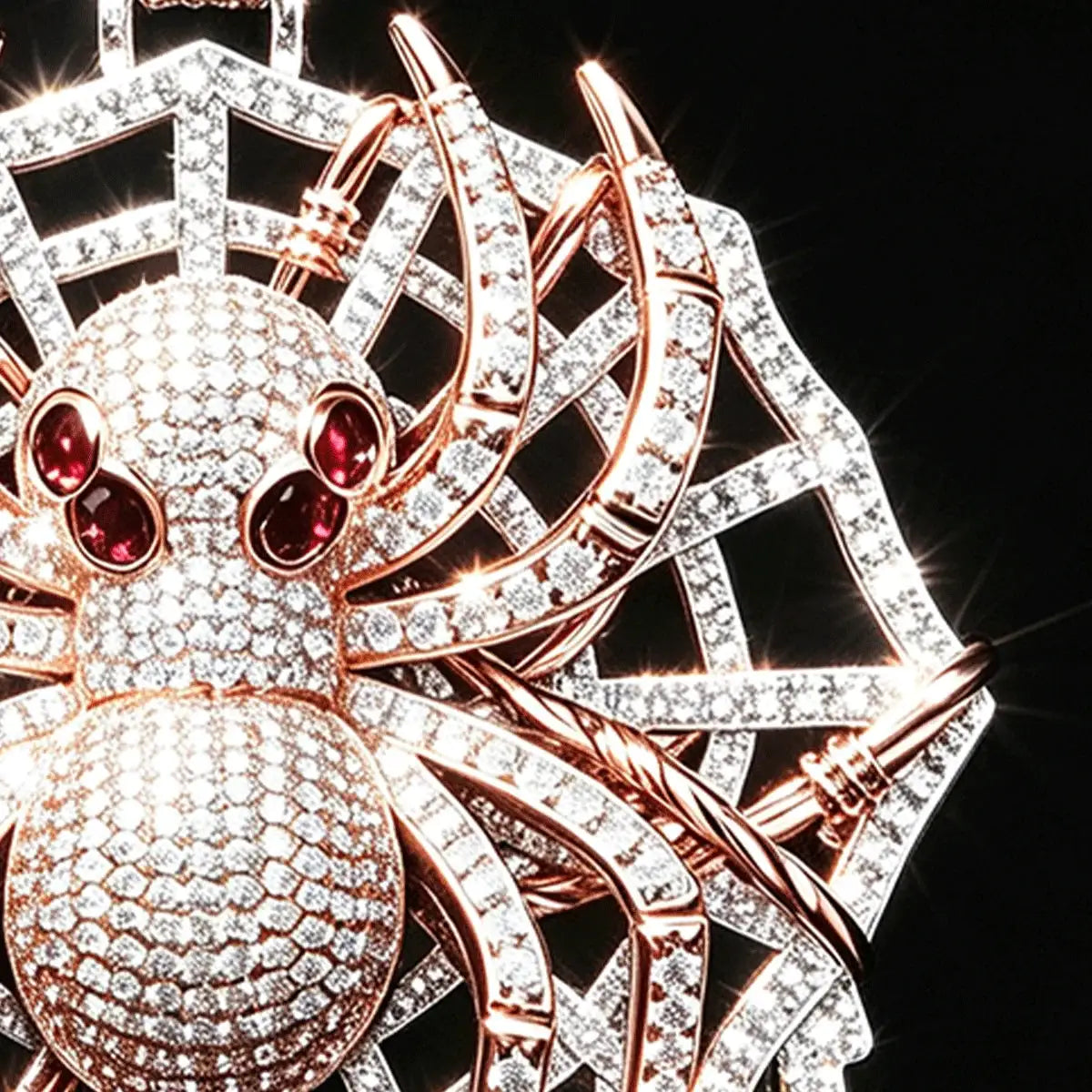Iced Spider Web Pendant Gold — product image 7