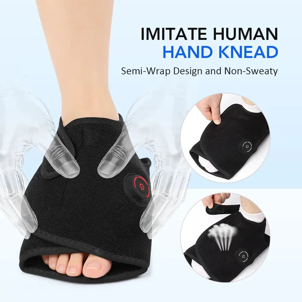Airbag Foot Massager 3-levels Air Compression Inflatable Wrap Brace Kneading Acupoint Cordless Massage Belt Pad Ankle Relaxation