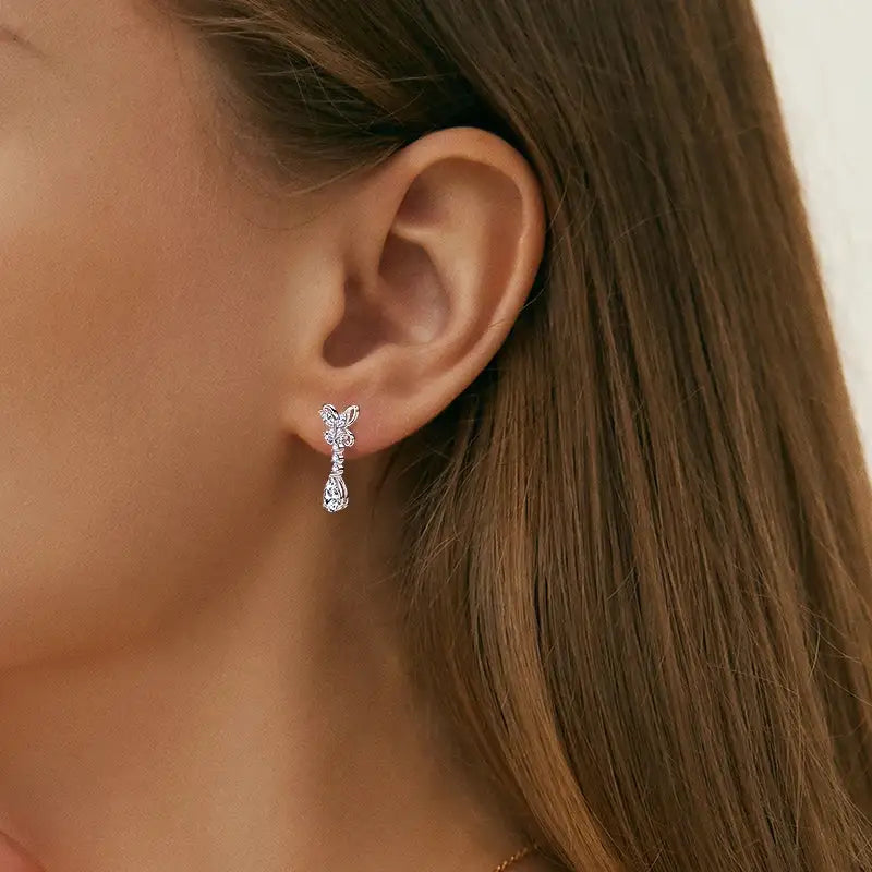 Drop Moissanite Earrings — product view 7