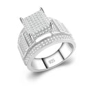 Moissanite Ring in Sterling Silver Heavy