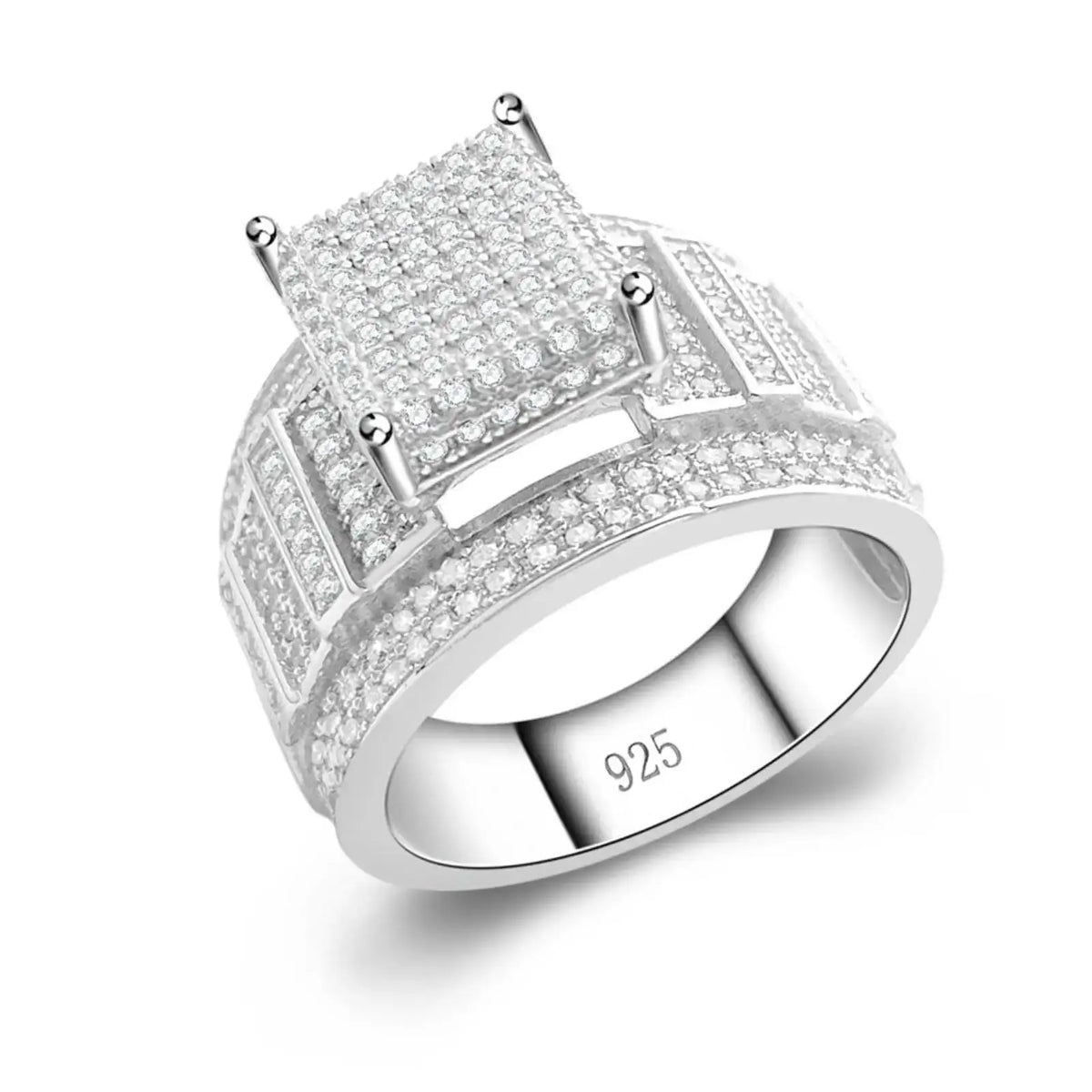 Moissanite Ring in Sterling Silver Heavy — product view 7
