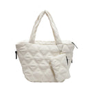 Puffer Tote Bag for Women Lightweight Down Cotton Handbag