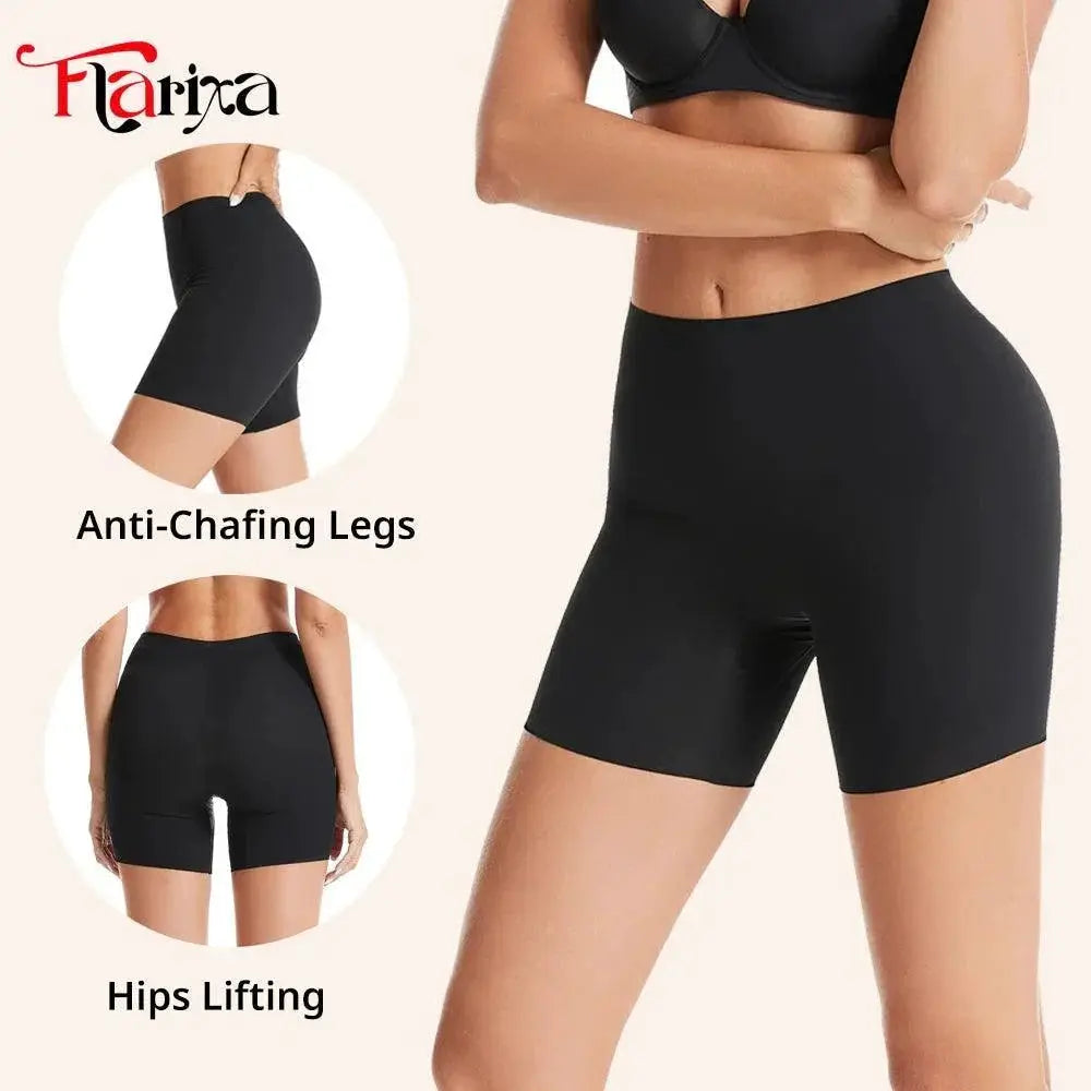 High Waist Seamless Boyshorts Anti Chafing Underwear Women