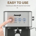 Semi-Automatic Espresso Machine, Single And Double Cup
