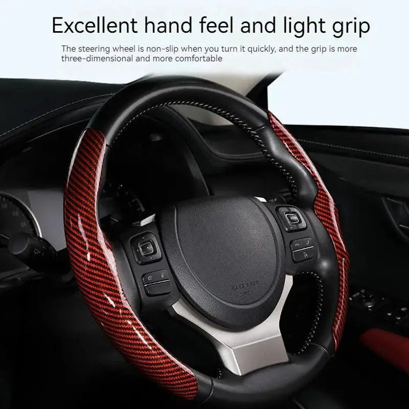 Carbon Fiber Leather Steering Cover For Enhanced Control