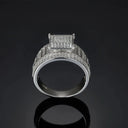 Gold Plated Sterling Silver Silver CZ Hip Hop Ring