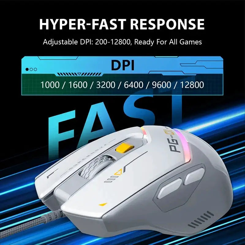 Inphic PG1 PG9 RGB Wired Gaming Mouse Ergonomics 1000Hz Polling Rate Stable Connection For Desktop And Laptop Computers