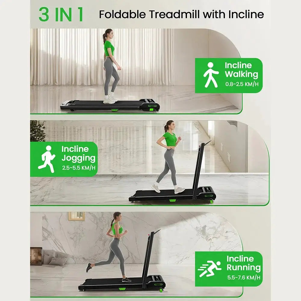 Akluer 480L-B Incline Walking Pad with Handle, 2.5HP Under Desk Treadmill, LED Screen & Remote Control, 330lbs Max Capacity, Foldable, Anti-Slip Running Belt & Shock Reduction System, Local delivery