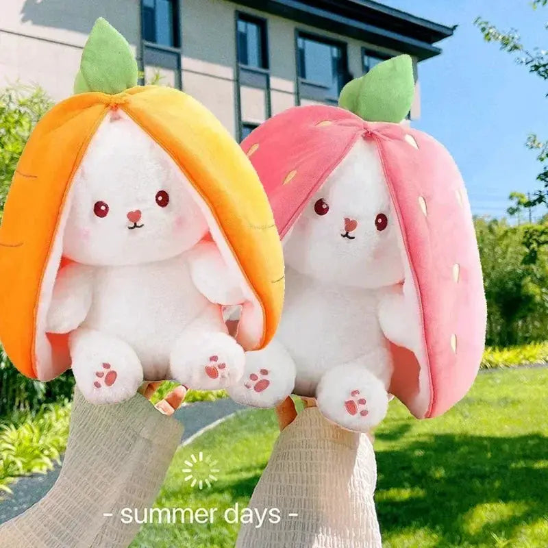 New Cute Strawberry Rabbit Plush Doll Toy Carrot Themed Gift