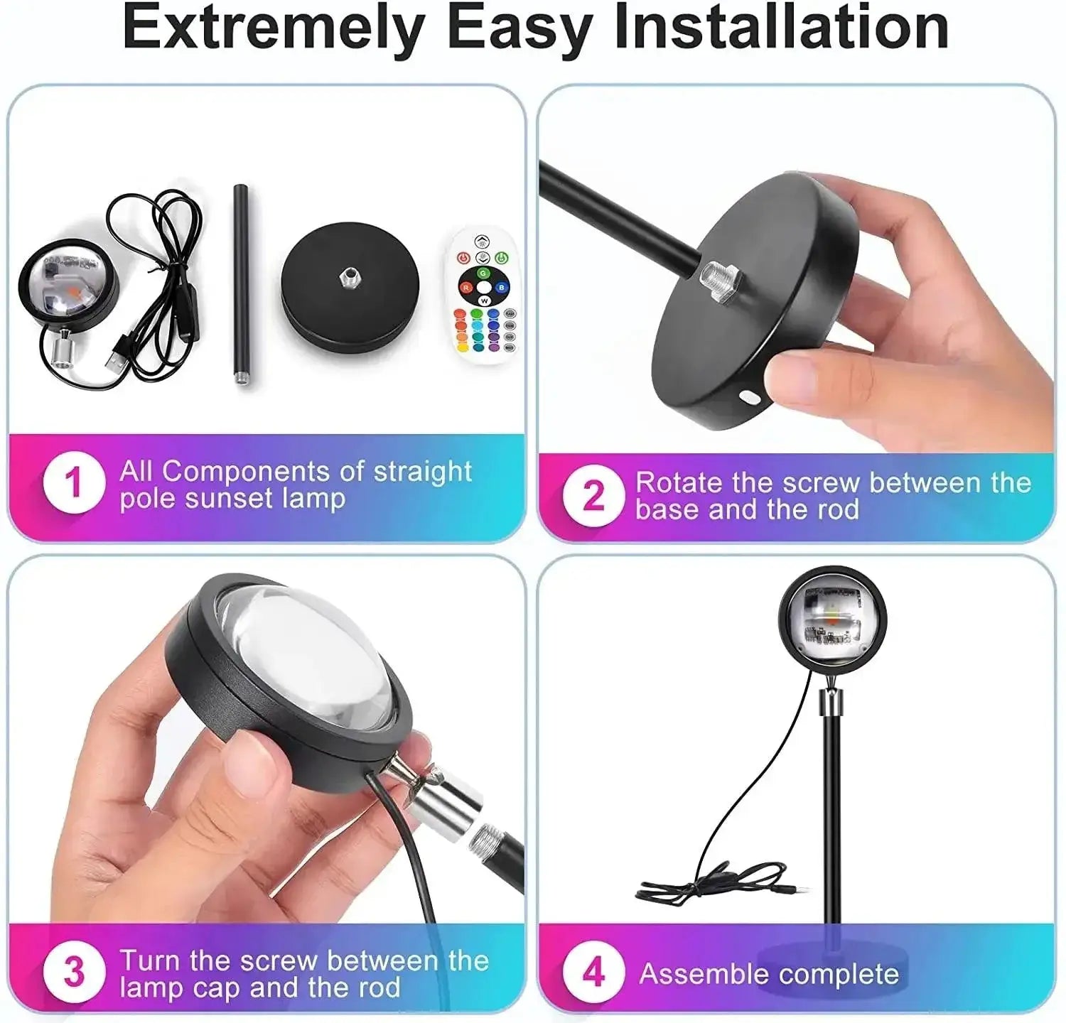 Sunset Rainbow Bluetooth Night Light Projector Lamp Glow