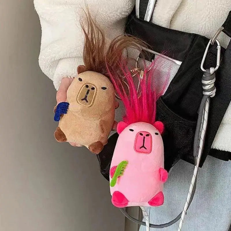 Funny Capybara Plush Toys Cute Keychain Pendant Gift