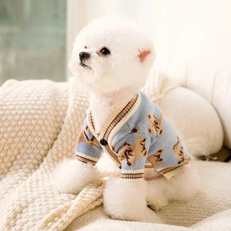 Luxury Pet Striped Cardigan Sweater Warm Cozy Style Quality
