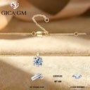 Moissanite Pendant Necklace in Sterling Silver Exquisite NBNJF