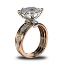 Two Tone Flower Zircon Ring