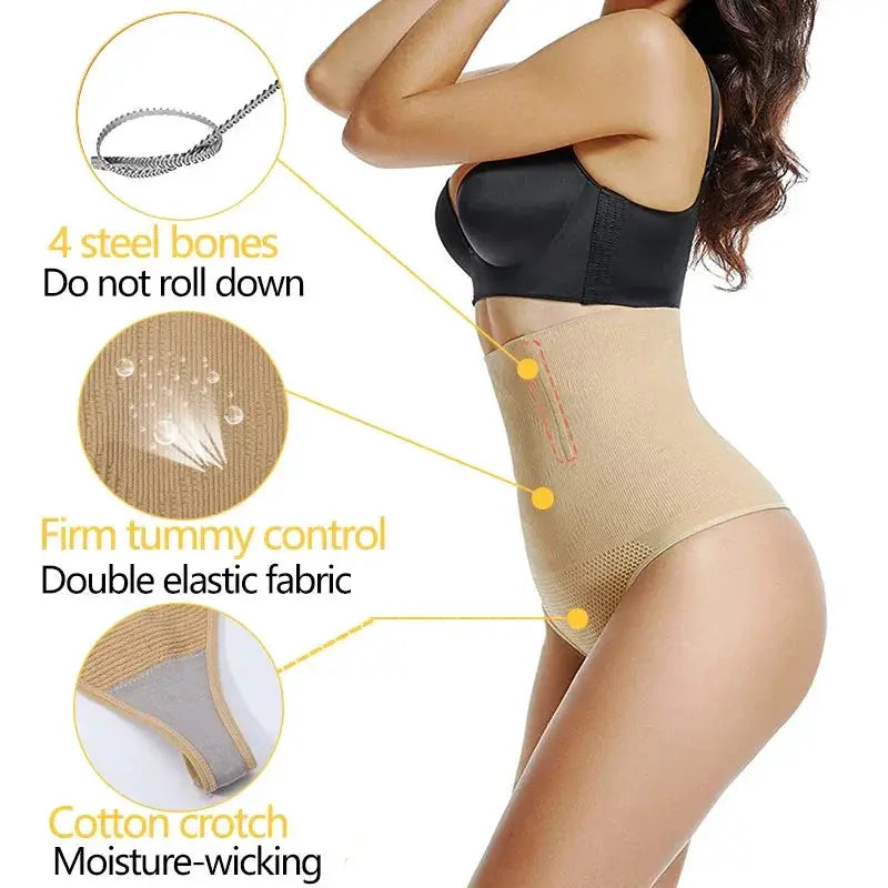 High Waist Shapewear Thong for Women Slimming Body Shaper