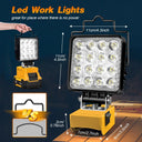 LED Work Light:  Rechargeable 48W Cordless Light with 360° Rotating Base