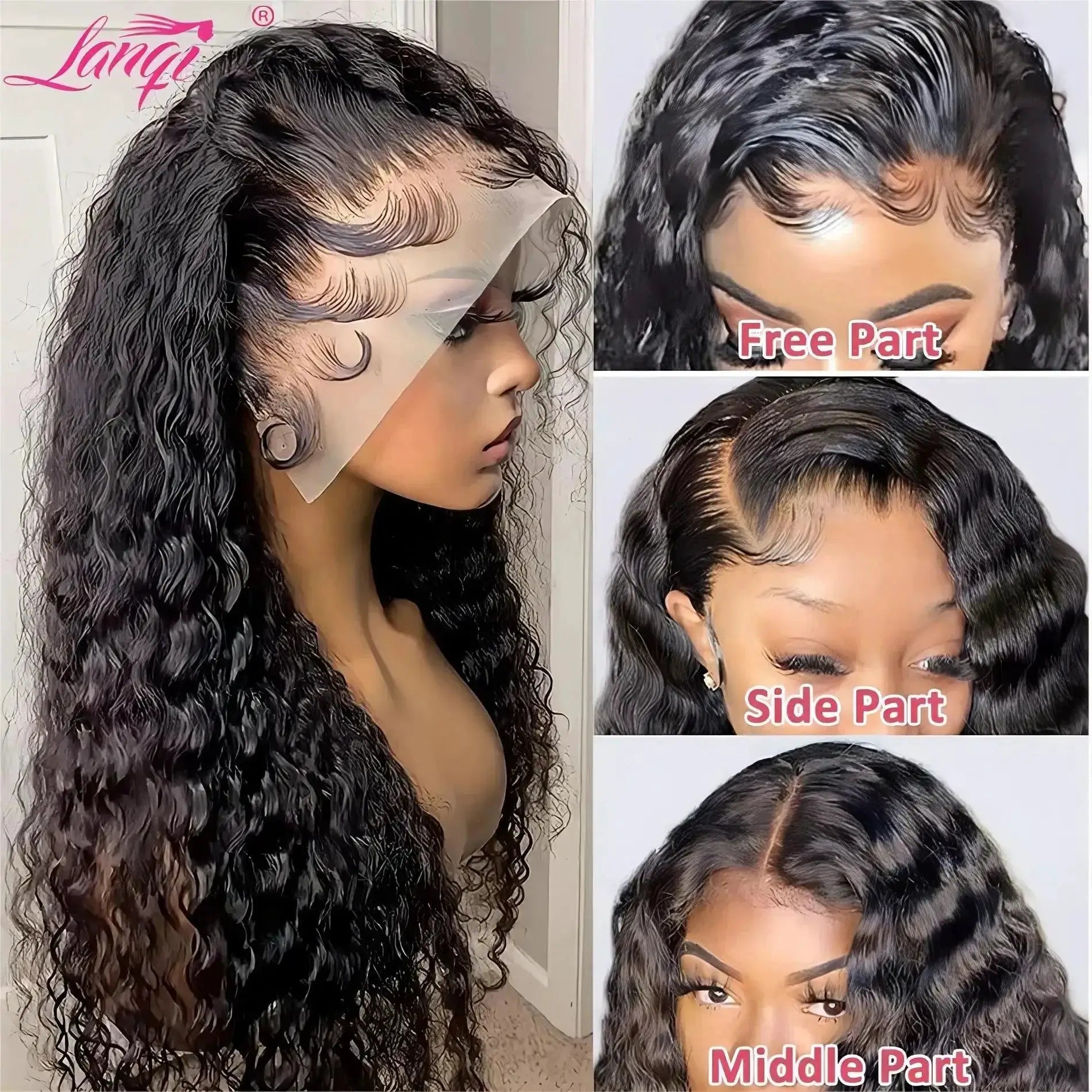 Brazilian Deep Wave Lace Front Wig Pre Plucked Human Hair