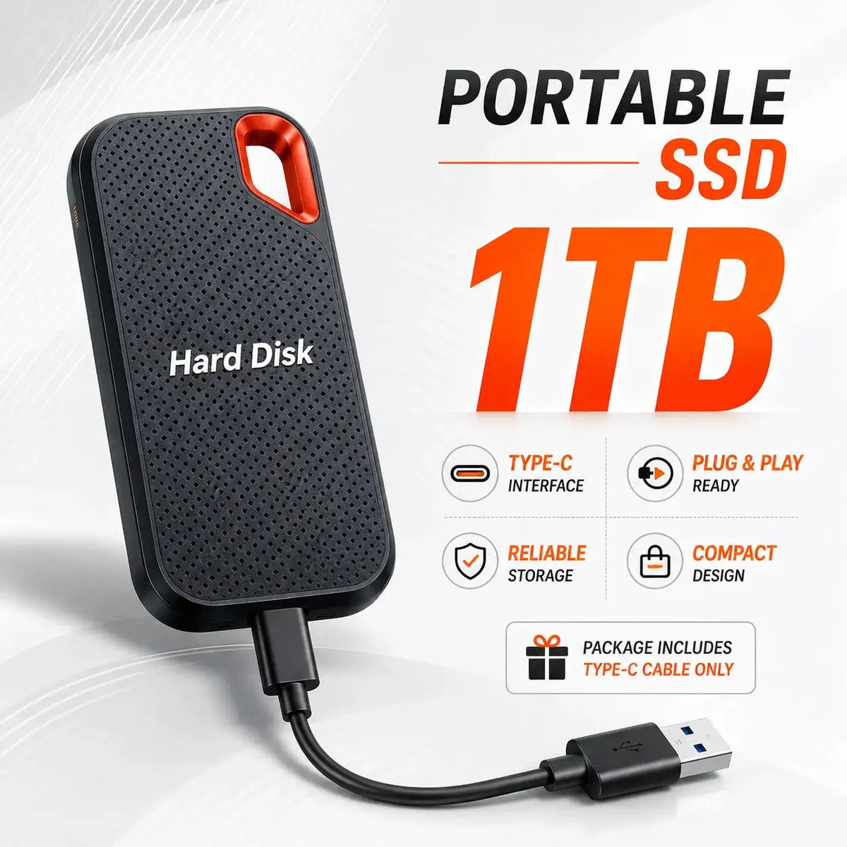 Mini Portable External Hard Drive SSD Type-C Backup Drive — product view 15