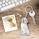 Personalized Engraved Pet Photo Keychain Custom Jewelry Gift