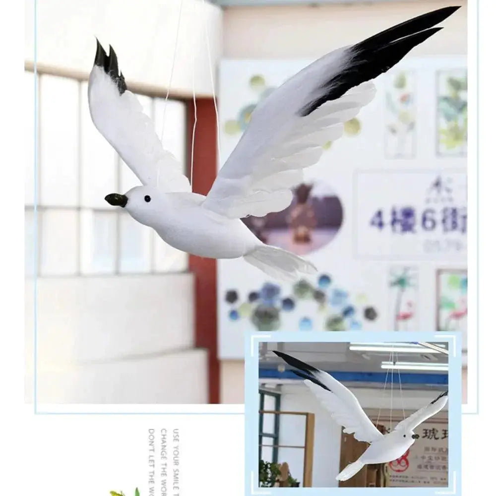 1Pc Simulated Feather Seagulls Bird Figurines For Home Decor