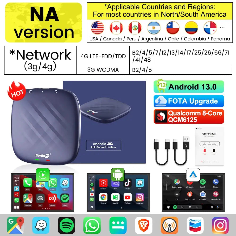 Carlinkit AI Box - Wireless CarPlay Adapter - EAU Android 13 Plus 4GB 64GB product image