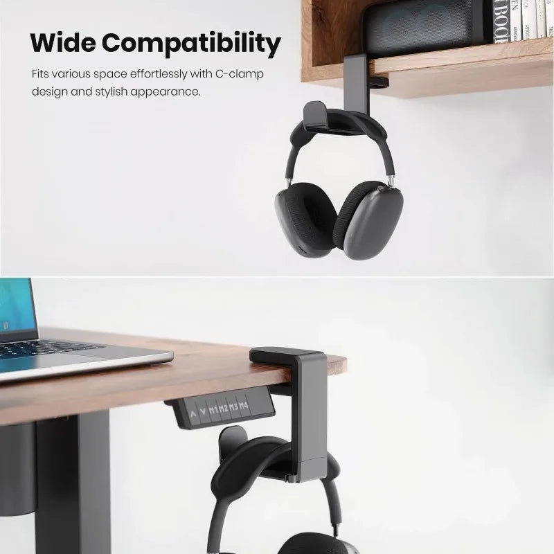 Rotating Table Clip Headphone Hook