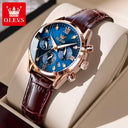 Olevs Womens Leather Casual Watch