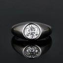 Round Moissanite Ring in Sterling Silver DJFDI
