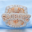 Gold Rose Gold Letter Cuban Ring