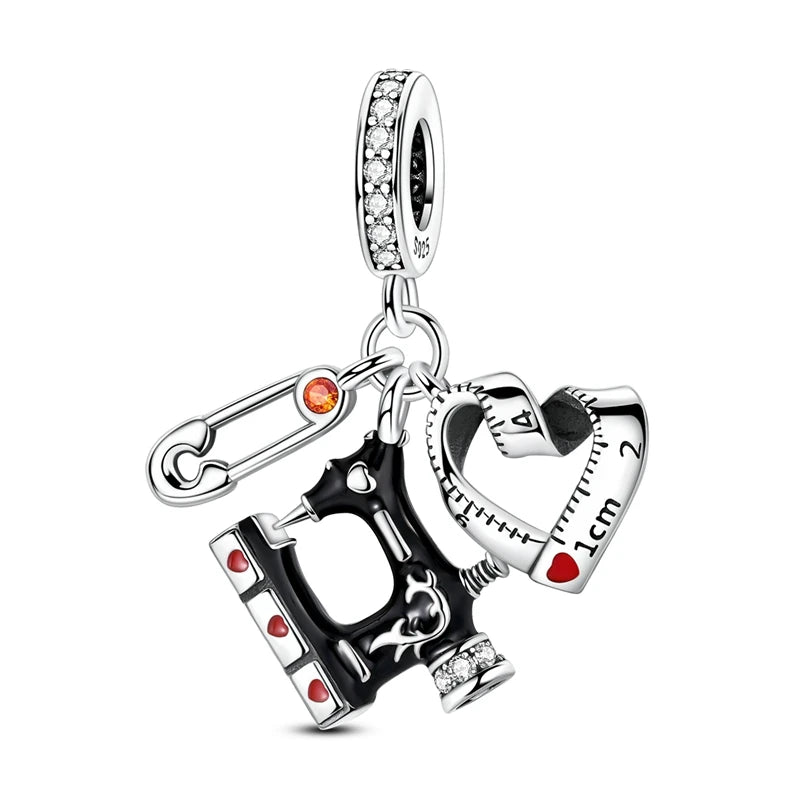 Sterling Silver Charm Beads Rose